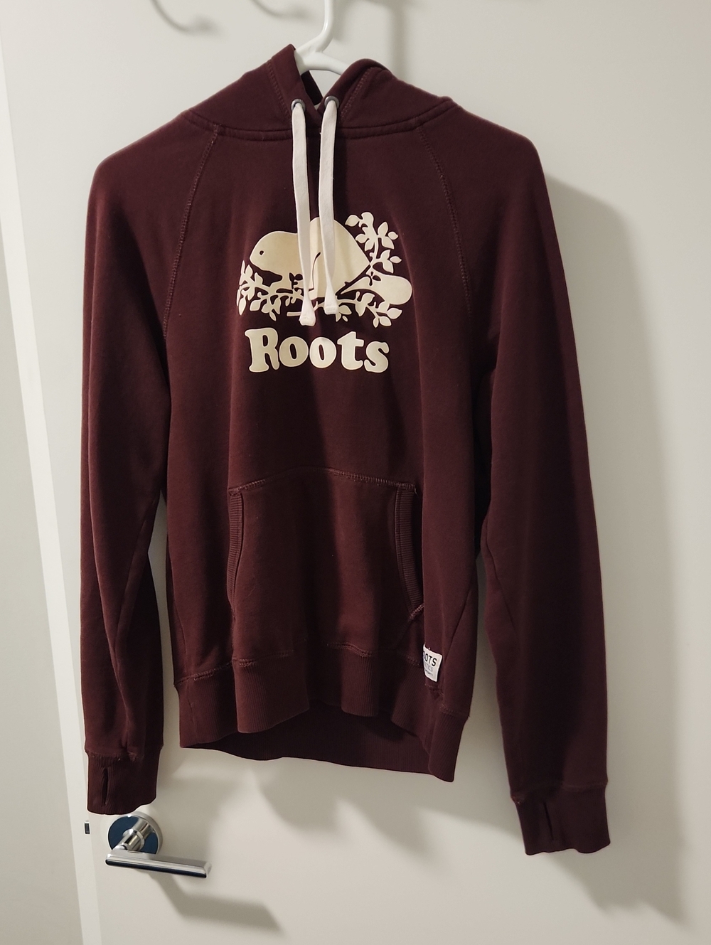 Roots Maroon Hoodie with Cream Logo